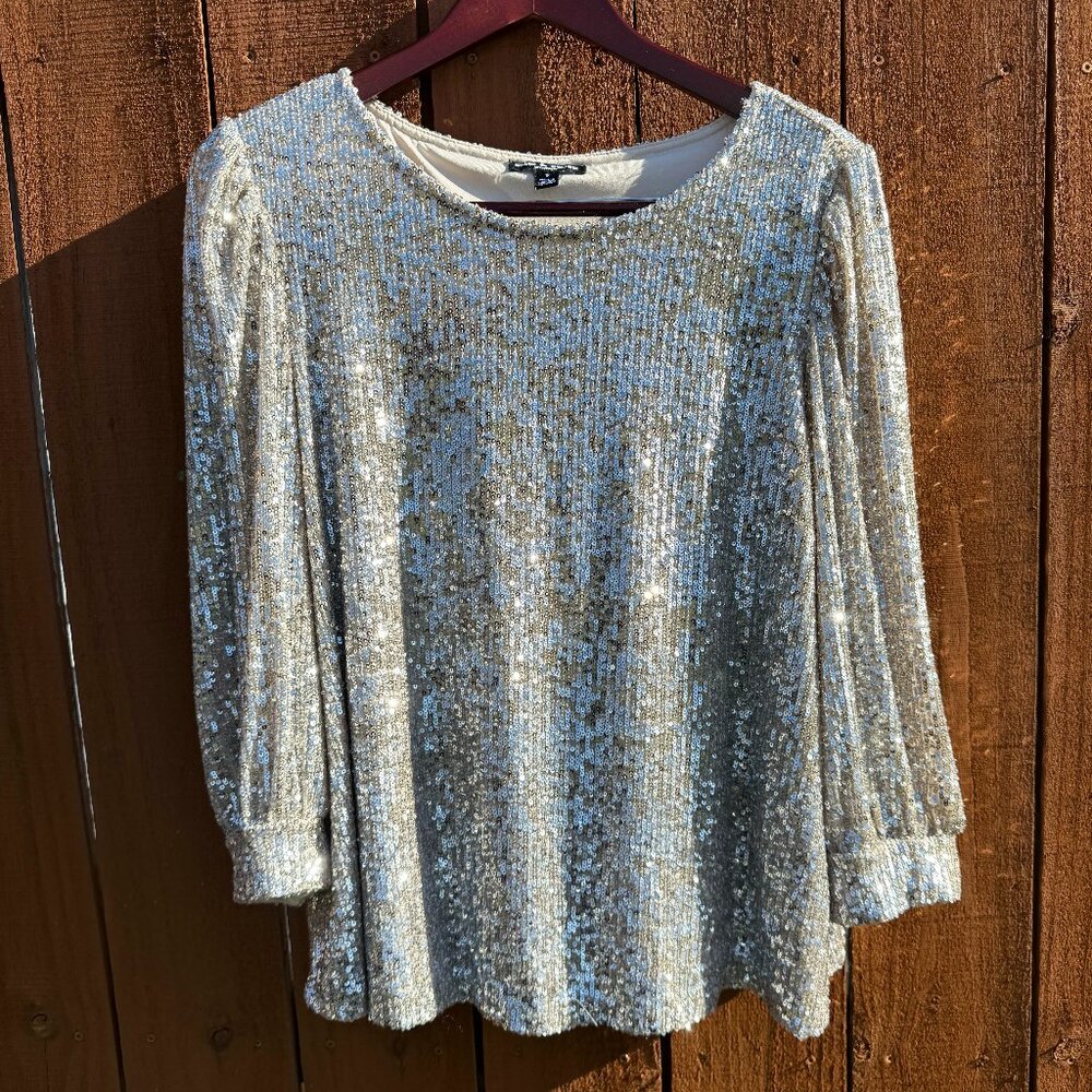 Sparkle Sequin Champagne & Silver Shirt 1X